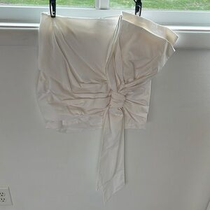 Zara Cream Asymmetrical Mini Skirt